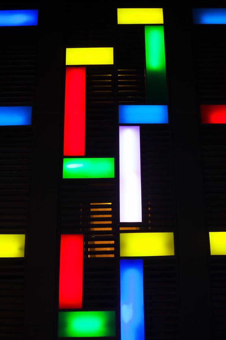 Neon lights in Mondrian style